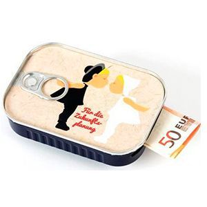 Caja de sardinas para regalos de dinero